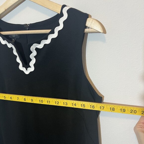 Talbots Rickrack Trim Ponte Shift Black & White Size 8 petite Preppy Career Work - Picture 6 of 10